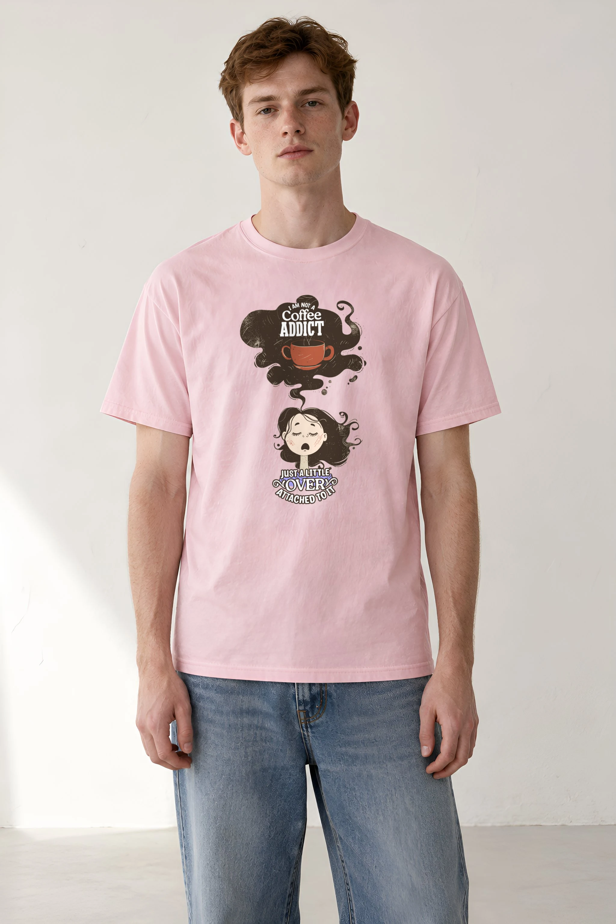 "Coffee Lover Attached" Heavyweight Unisex Crewneck T-shirt