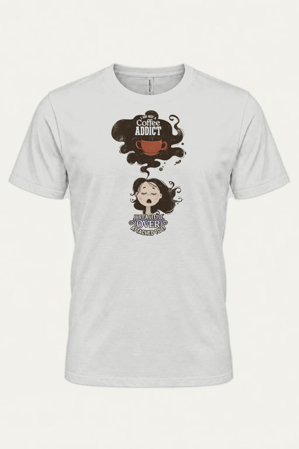 "Coffee Lover Attached" Heavyweight Unisex Crewneck T-shirt | Gildan 5000