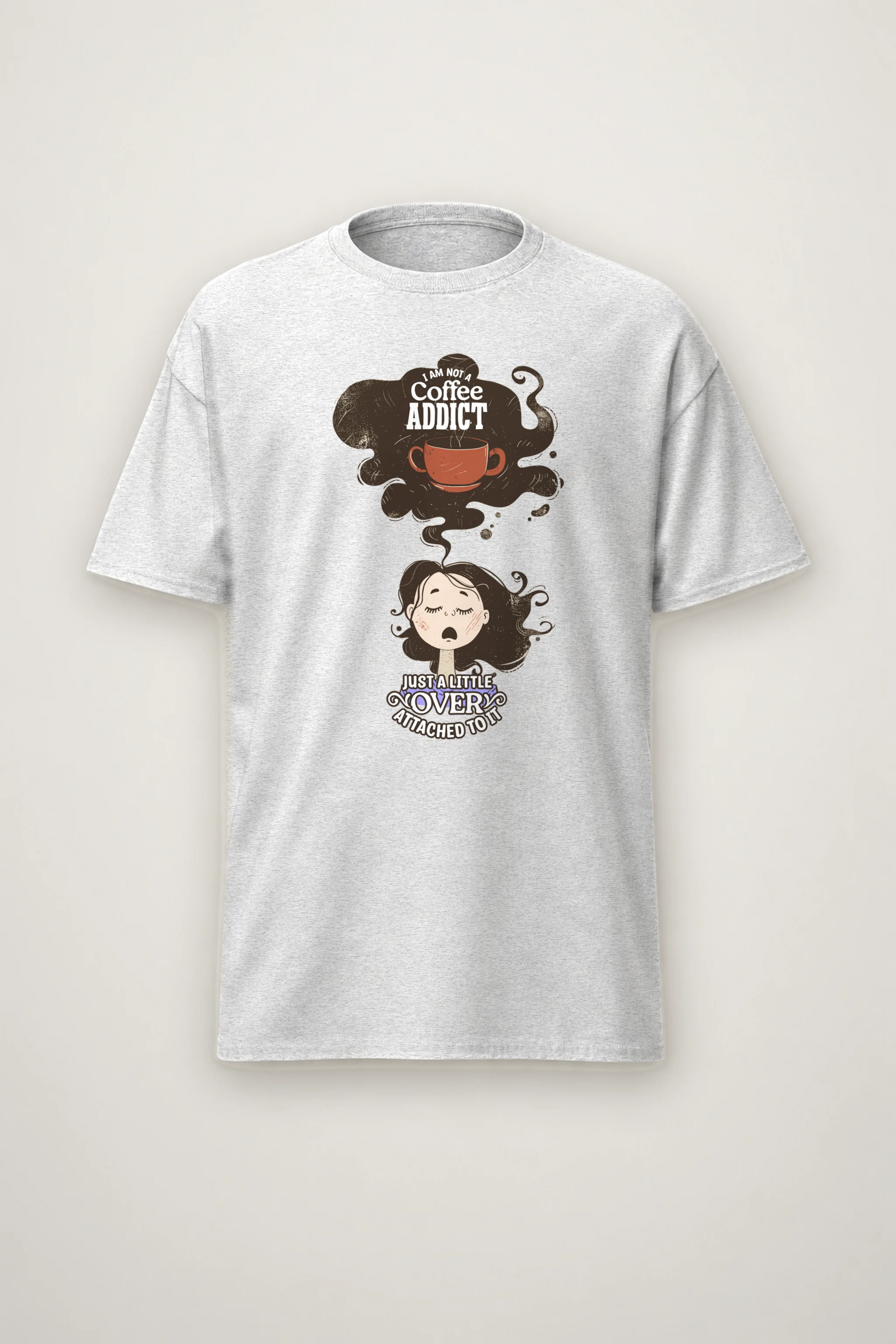 "Coffee Lover Attached" Heavyweight Unisex Crewneck T-shirt