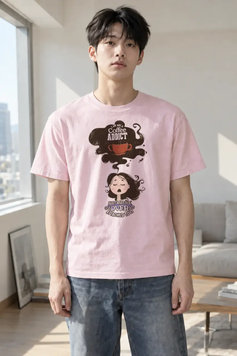 "Coffee Lover Attached" Heavyweight Unisex Crewneck T-shirt | Gildan 5000