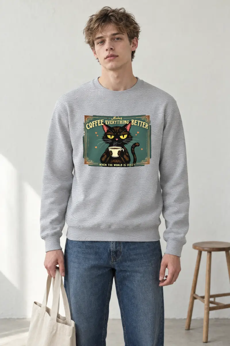 "Coffee Makes Everything Better" Heavy Blend Unisex Crewneck Sweatshirt