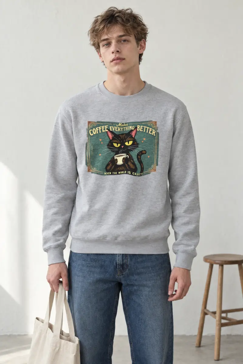 "Coffee Makes Everything Better" Heavy Blend Unisex Crewneck Sweatshirt