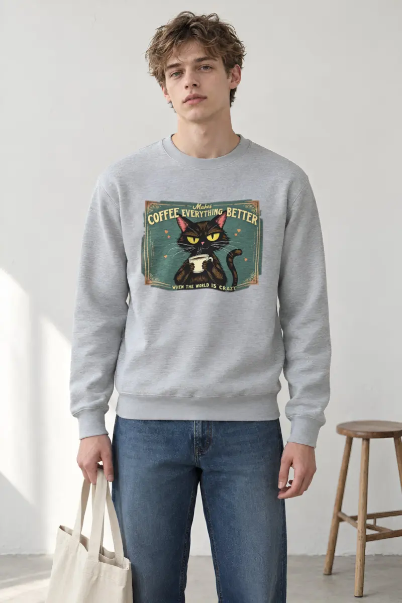 "Coffee Makes Everything Better" Heavy Blend Unisex Crewneck Sweatshirt