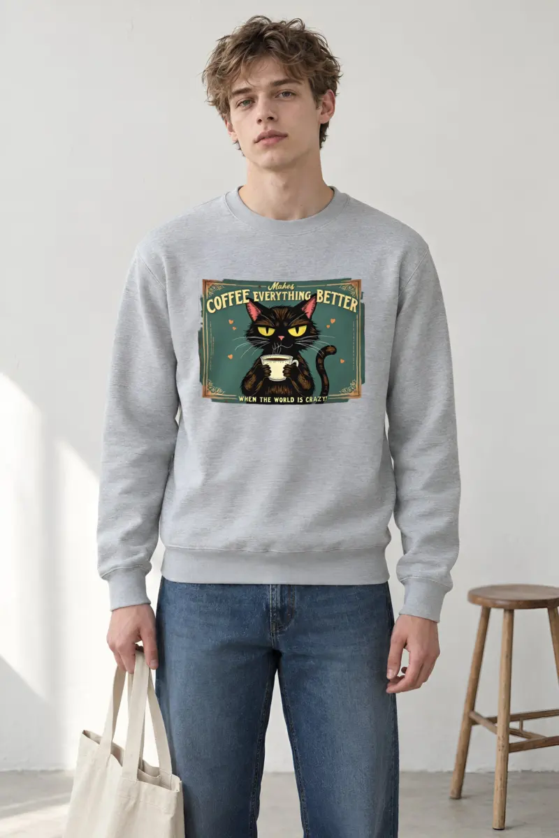 "Coffee Makes Everything Better" Heavy Blend Unisex Crewneck Sweatshirt