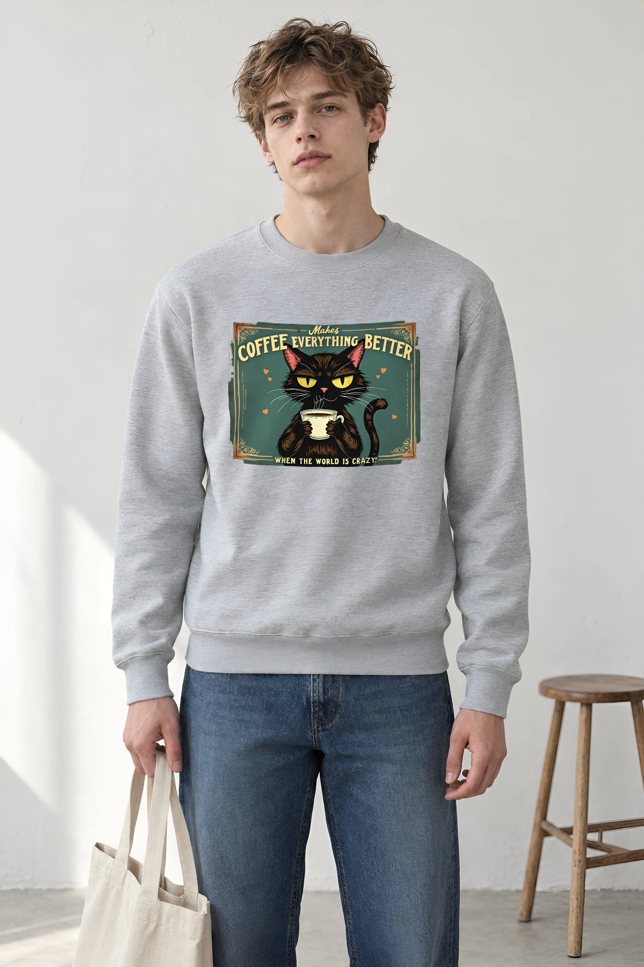 "Coffee Makes Everything Better" Heavy Blend Unisex Crewneck Sweatshirt