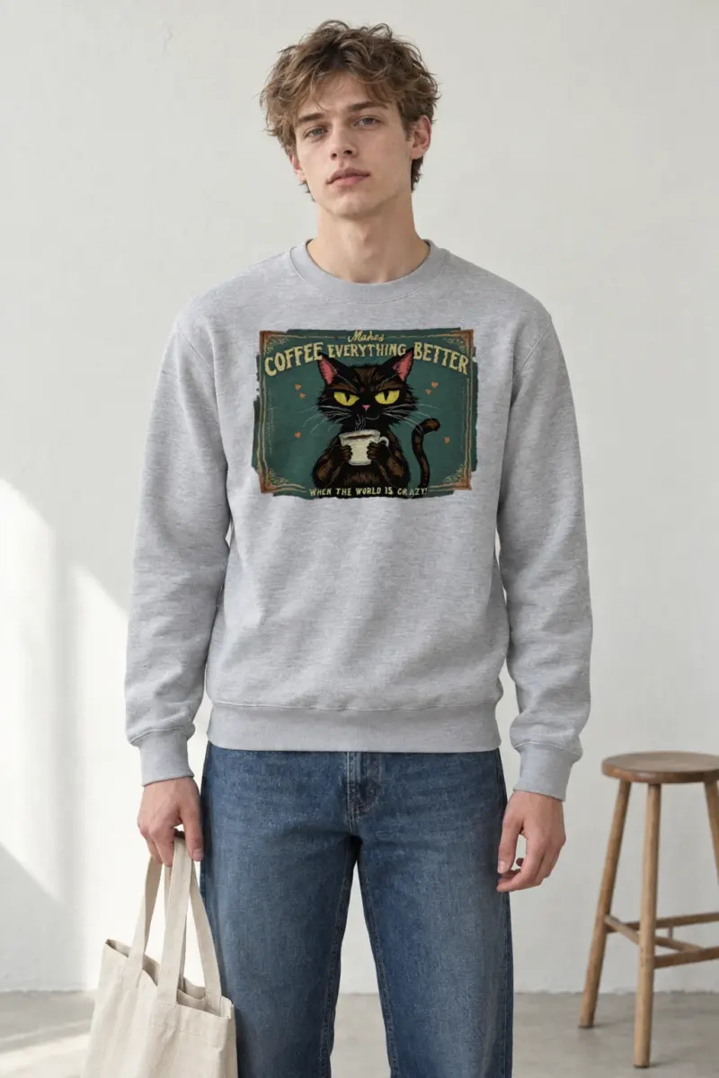 "Coffee Makes Everything Better" Heavy Blend Unisex Crewneck Sweatshirt