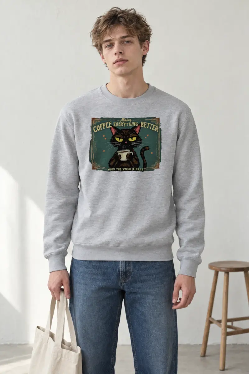 "Coffee Makes Everything Better" Heavy Blend Unisex Crewneck Sweatshirt