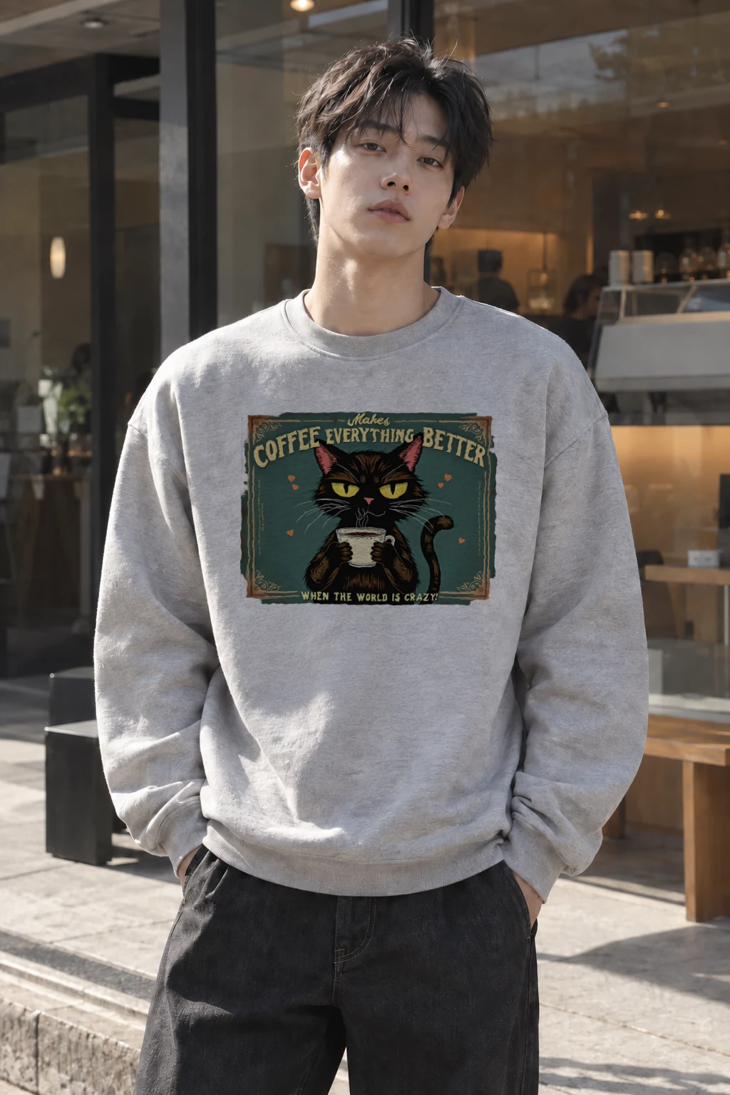 "Coffee Makes Everything Better" Heavy Blend Unisex Crewneck Sweatshirt | Gildan 18000