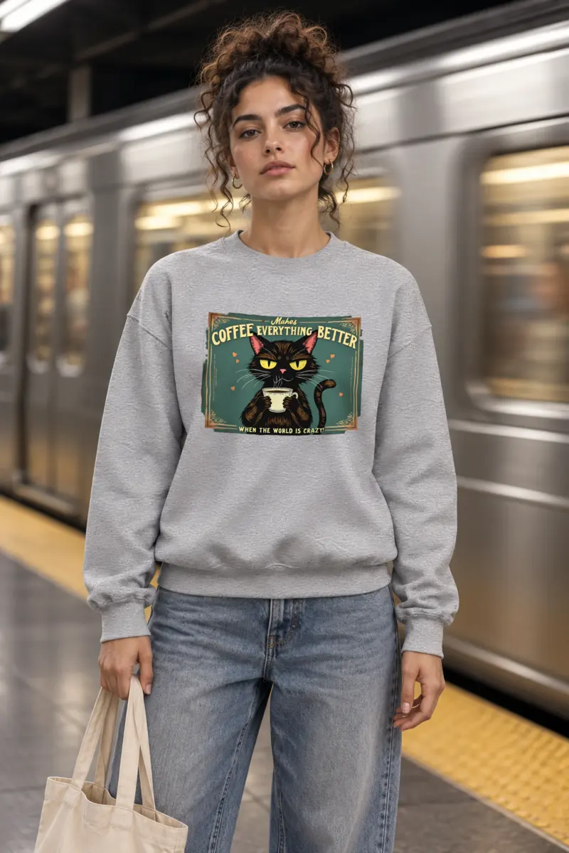 "Coffee Makes Everything Better" Heavy Blend Unisex Crewneck Sweatshirt
