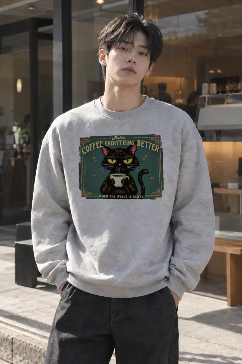 "Coffee Makes Everything Better" Heavy Blend Unisex Crewneck Sweatshirt | Gildan 18000