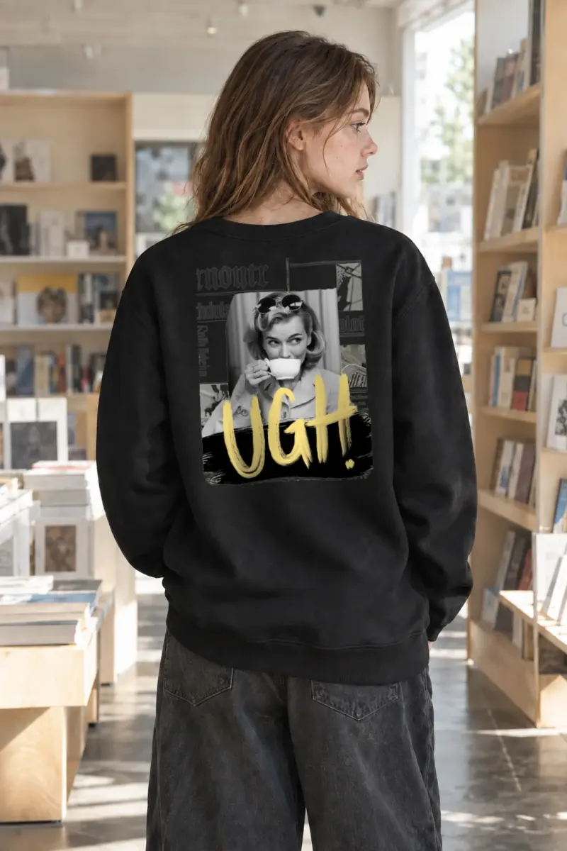 “Coffee Paper Portrait” Heavy Blend Unisex Crewneck Sweatshirt | Gildan 18000