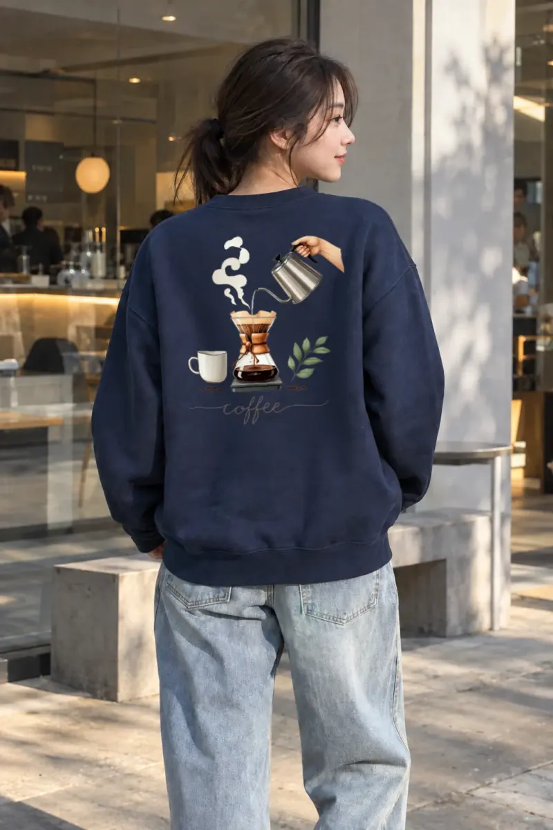 “Coffee Pour Over” Heavy Blend Unisex Crewneck Sweatshirt | Gildan 18000