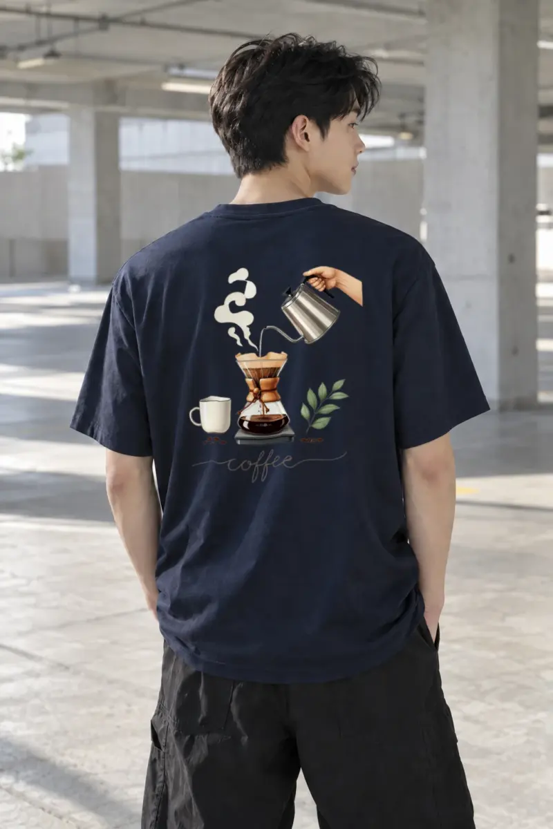 “Coffee Pour Over” Heavyweight Unisex Crewneck T-shirt | Gildan 5000