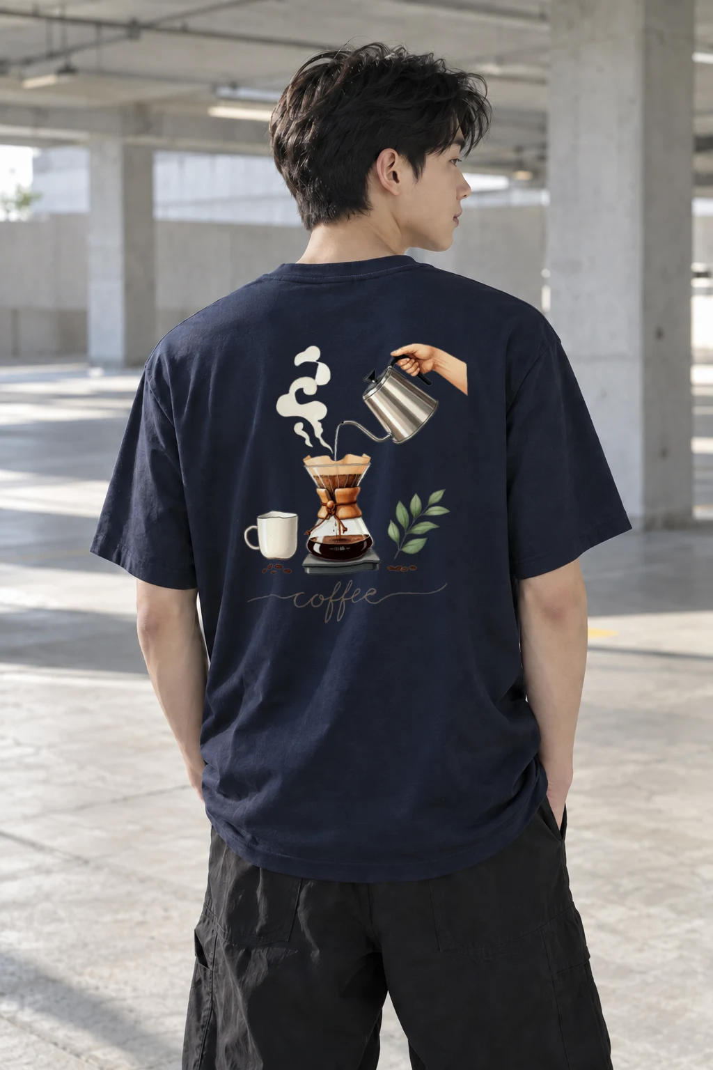 "Coffee Pour Over" Heavyweight Unisex Crewneck T-shirt | Gildan 5000