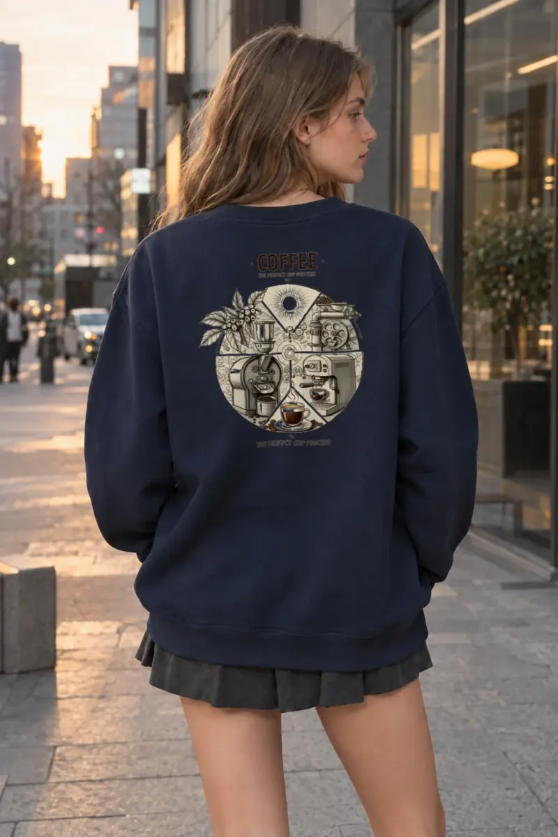 "Coffee Process" Heavy Blend Unisex Crewneck Sweatshirt | Gildan 18000