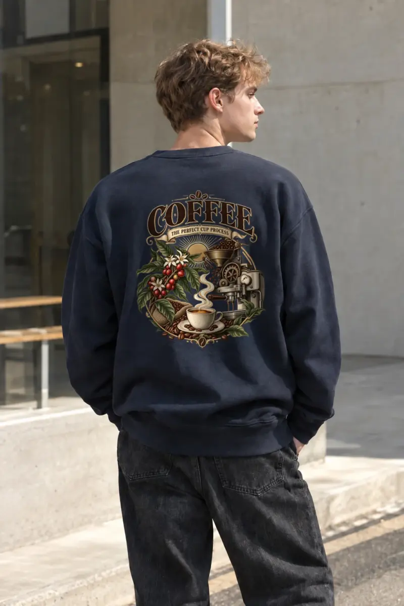 "Coffee Process" Heavy Blend Unisex Crewneck Sweatshirt | Gildan 18000