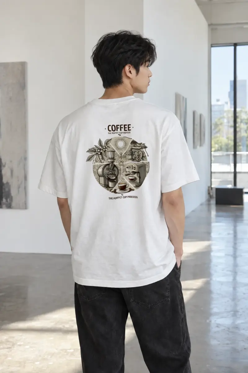 "Coffee Process" Heavyweight Unisex Crewneck T-shirt | Gildan 5000
