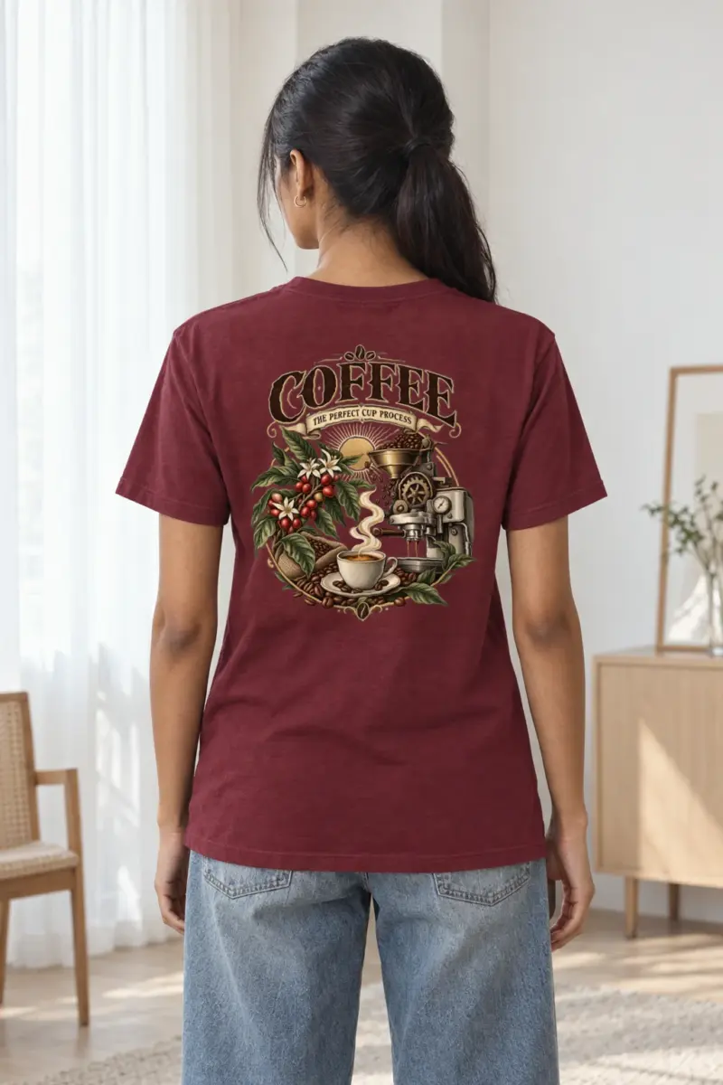 "Coffee Process" Heavyweight Unisex Crewneck T-shirt | Gildan 5000