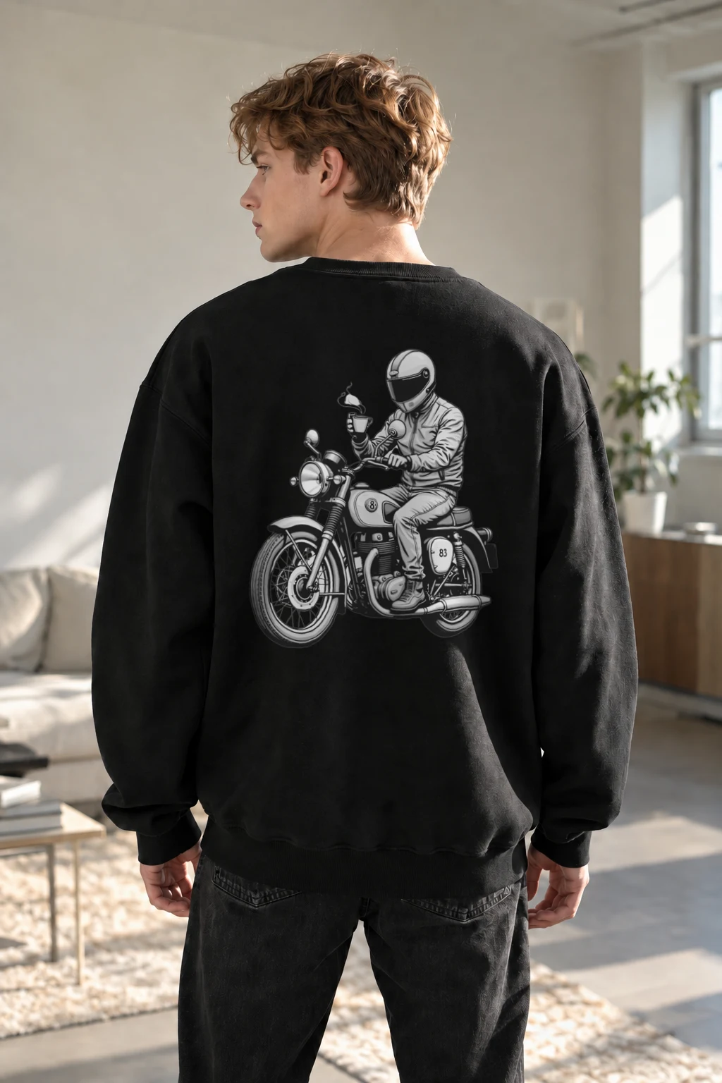 "Coffee Rider" Heavy Blend Unisex Crewneck Sweatshirt | Gildan 18000