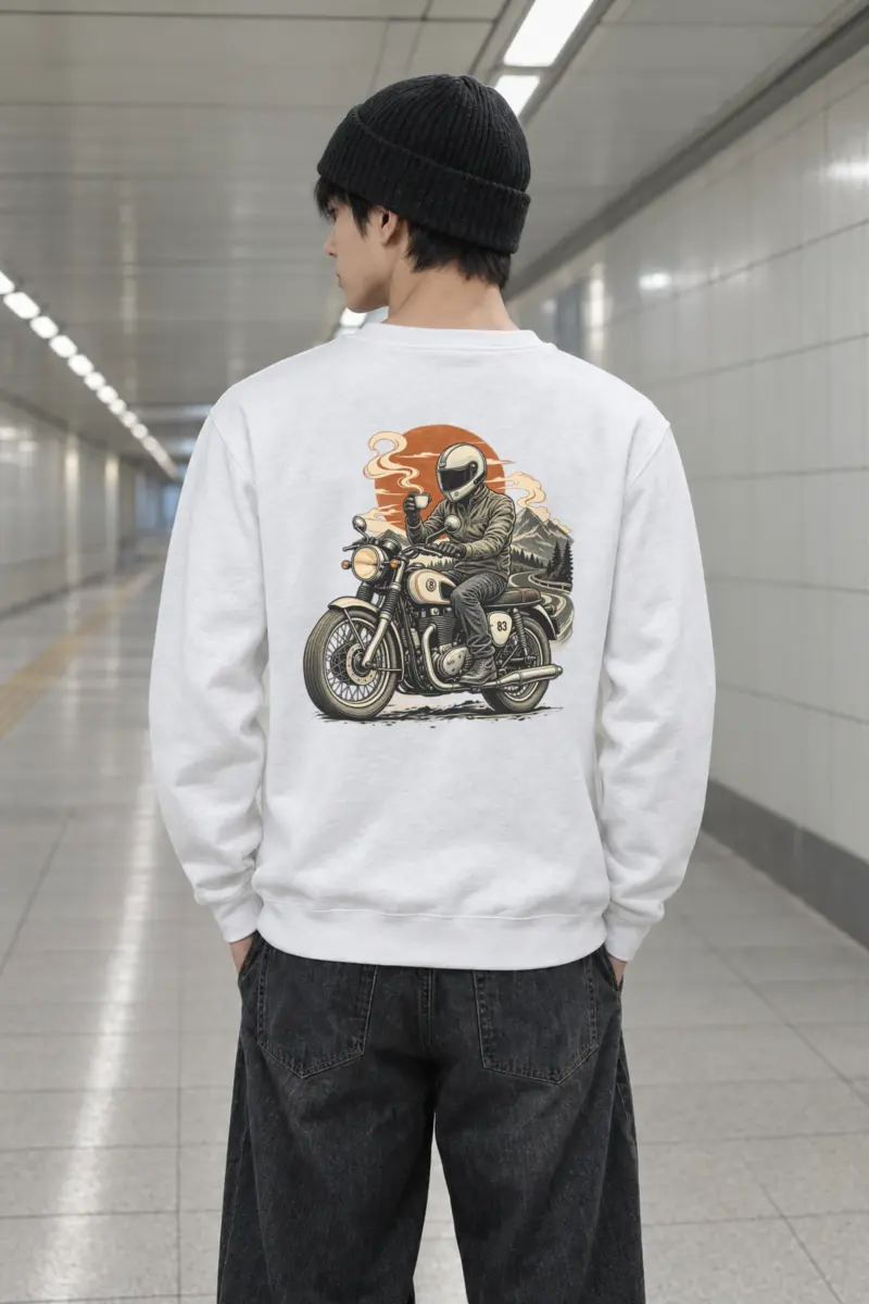 "Coffee Run Rider" Heavy Blend Unisex Crewneck Sweatshirt