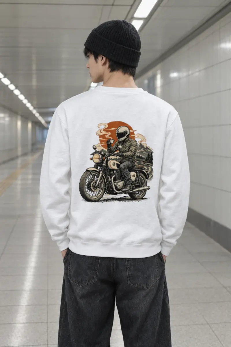 "Coffee Run Rider" Heavy Blend Unisex Crewneck Sweatshirt