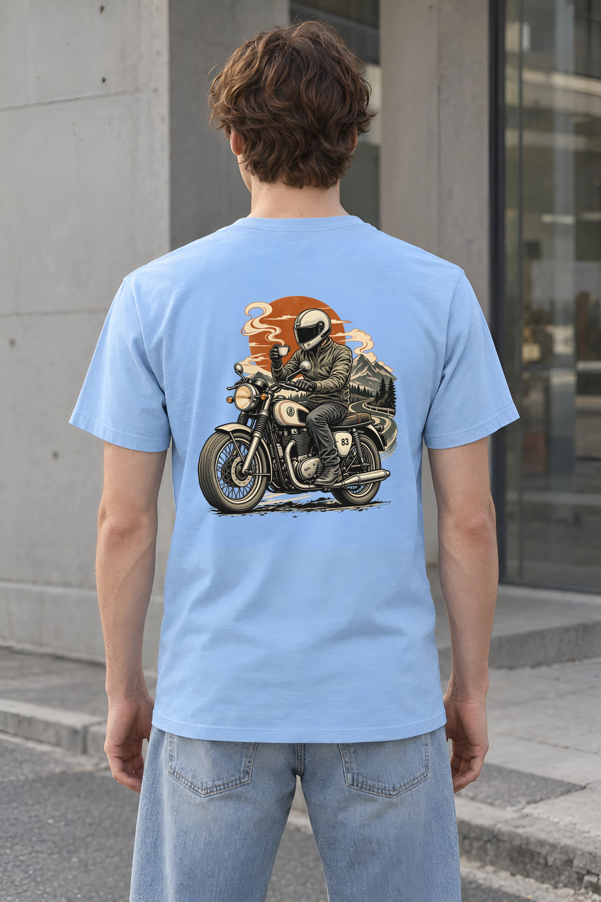 "Coffee Run Rider" Heavyweight Unisex Crewneck T-shirt