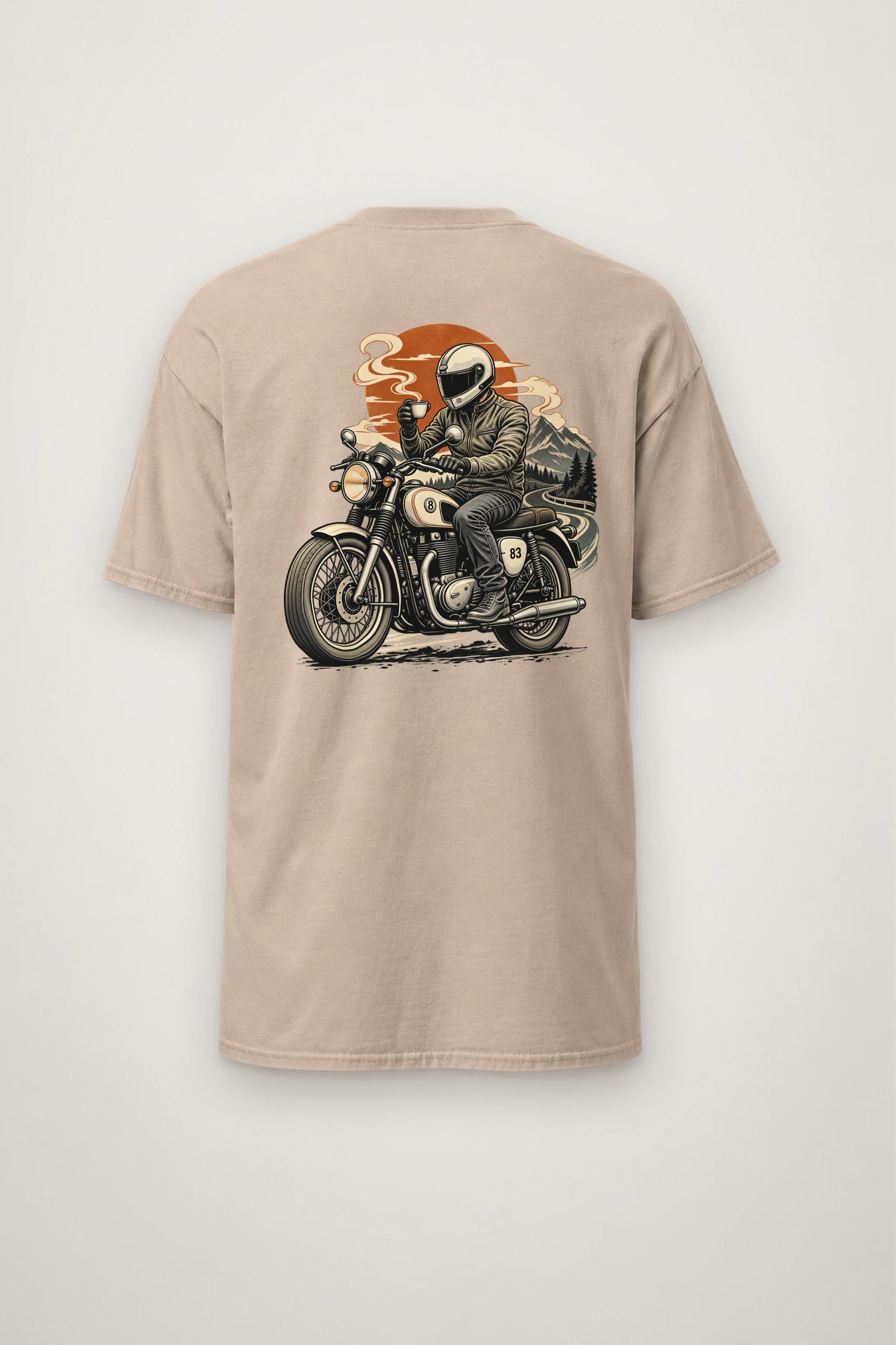"Coffee Run Rider" Heavyweight Unisex Crewneck T-shirt