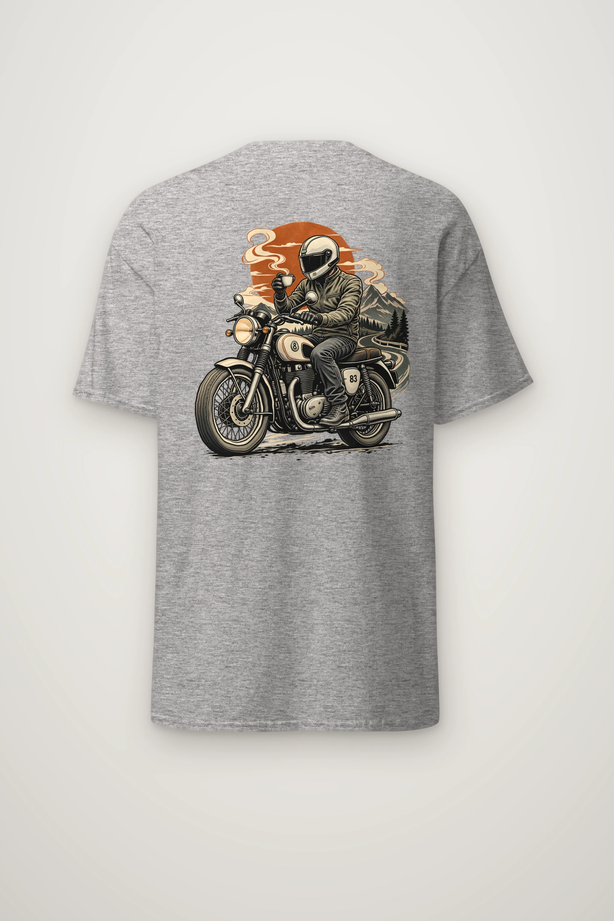 "Coffee Run Rider" Heavyweight Unisex Crewneck T-shirt