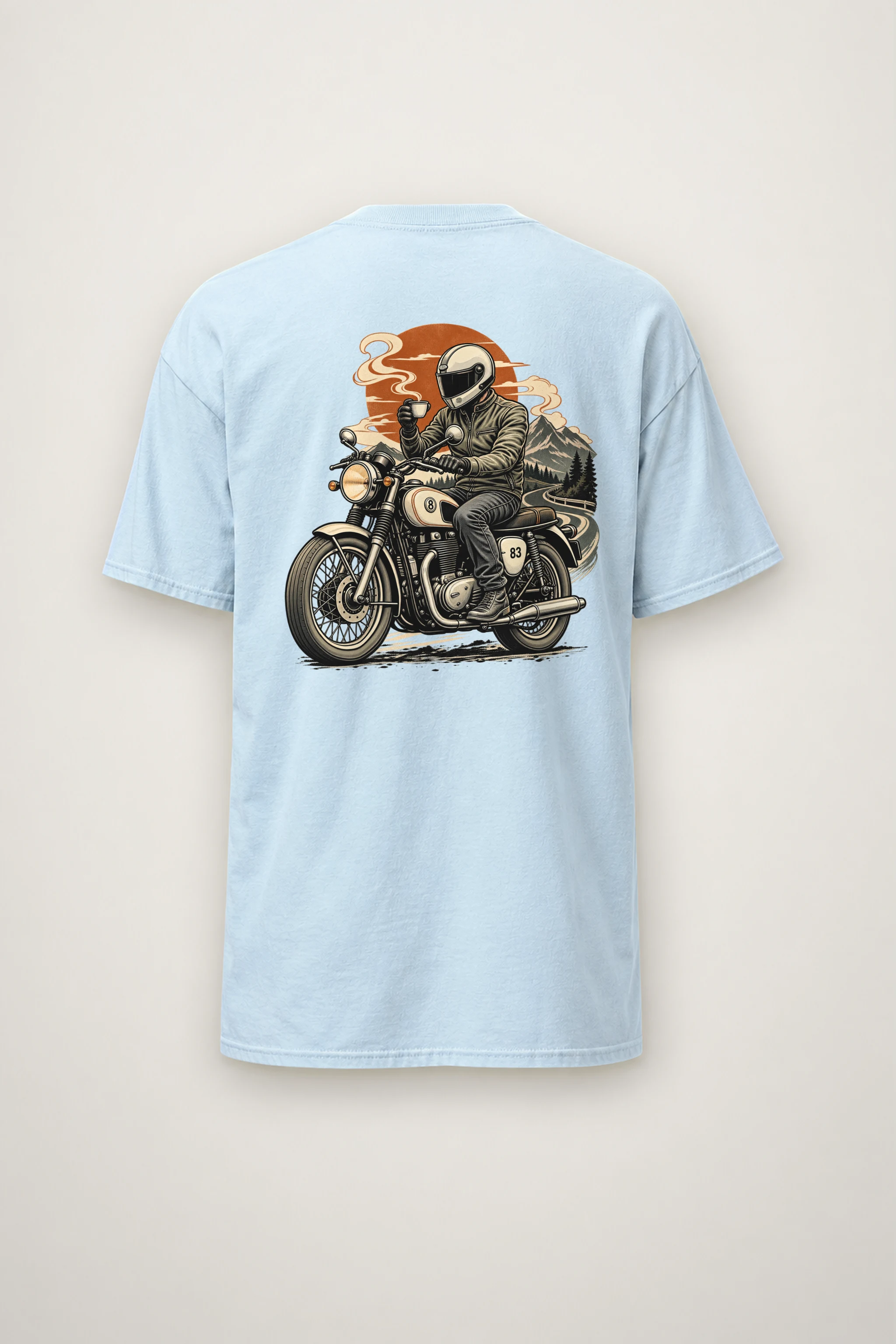 "Coffee Run Rider" Heavyweight Unisex Crewneck T-shirt