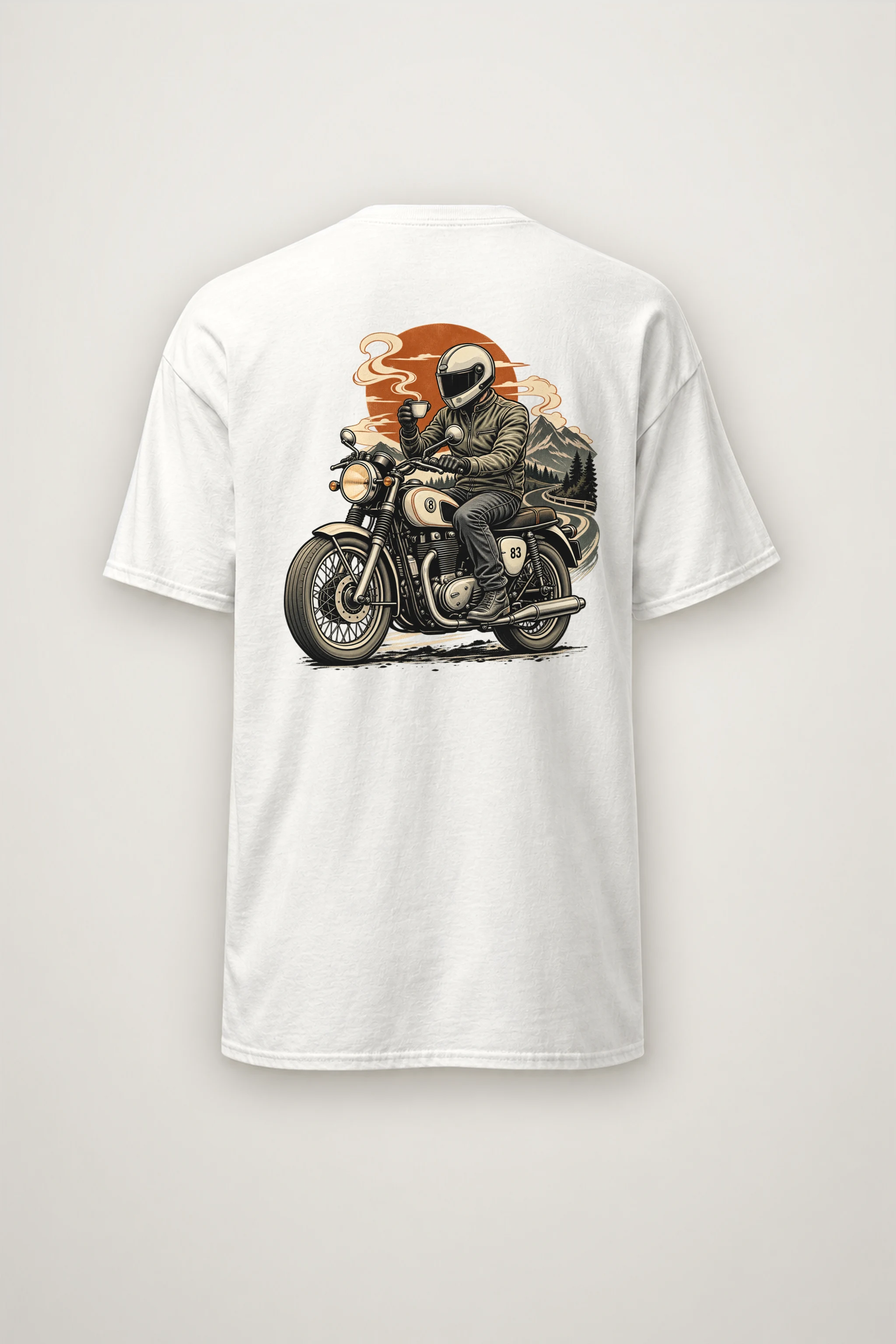 "Coffee Run Rider" Heavyweight Unisex Crewneck T-shirt