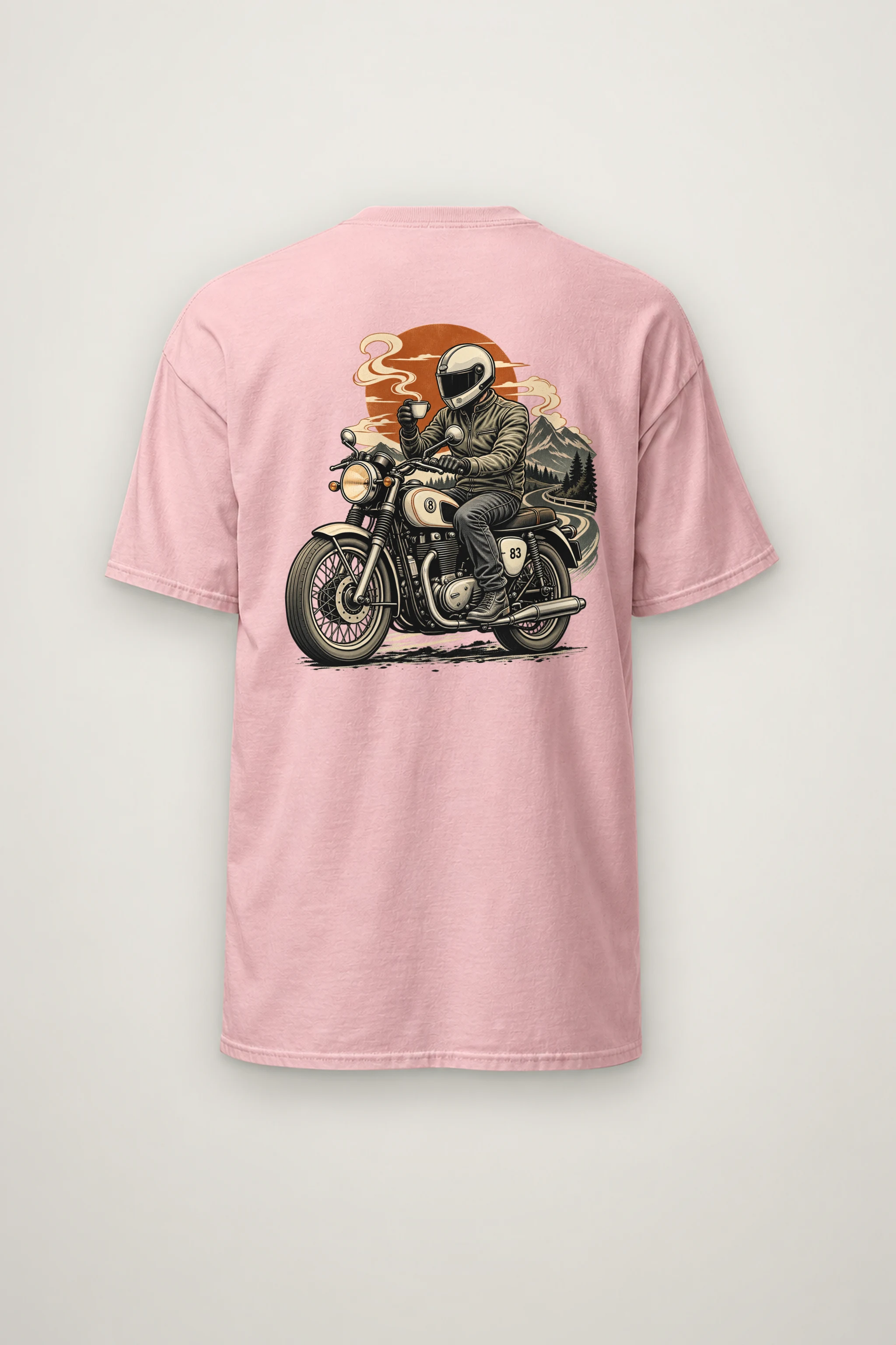 "Coffee Run Rider" Heavyweight Unisex Crewneck T-shirt