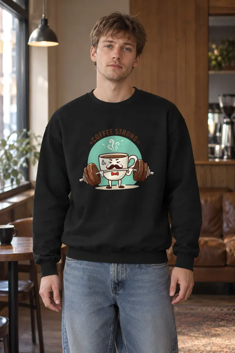 "Coffee Strong" Heavy Blend Unisex Crewneck Sweatshirt