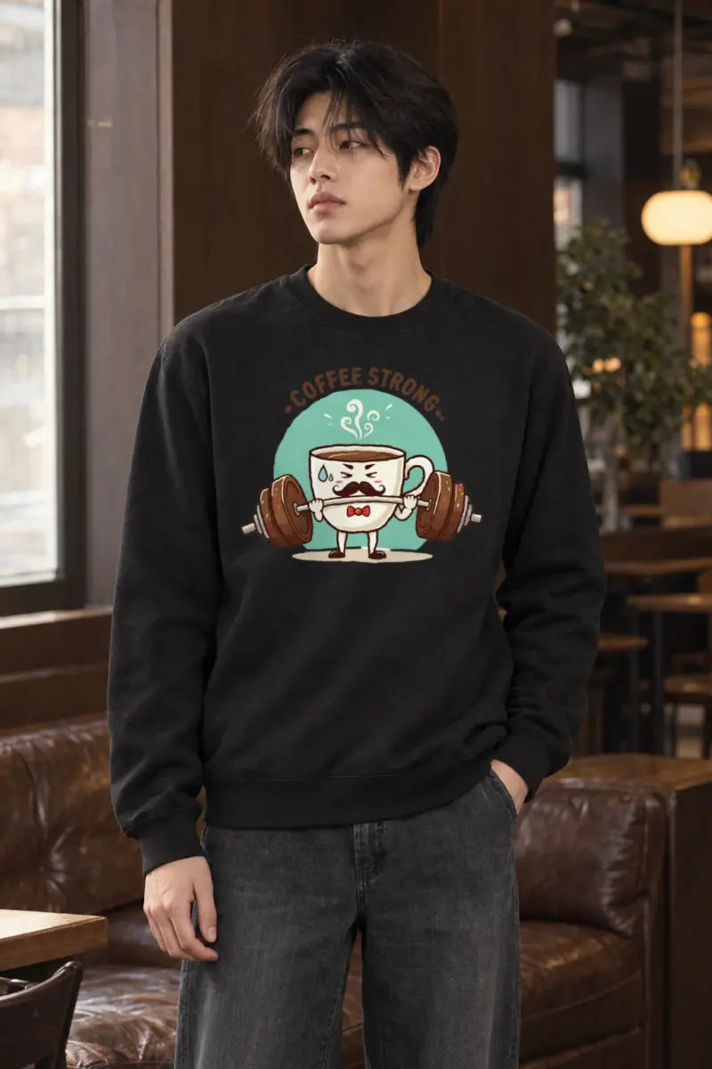 "Coffee Strong" Heavy Blend Unisex Crewneck Sweatshirt | Gildan 18000