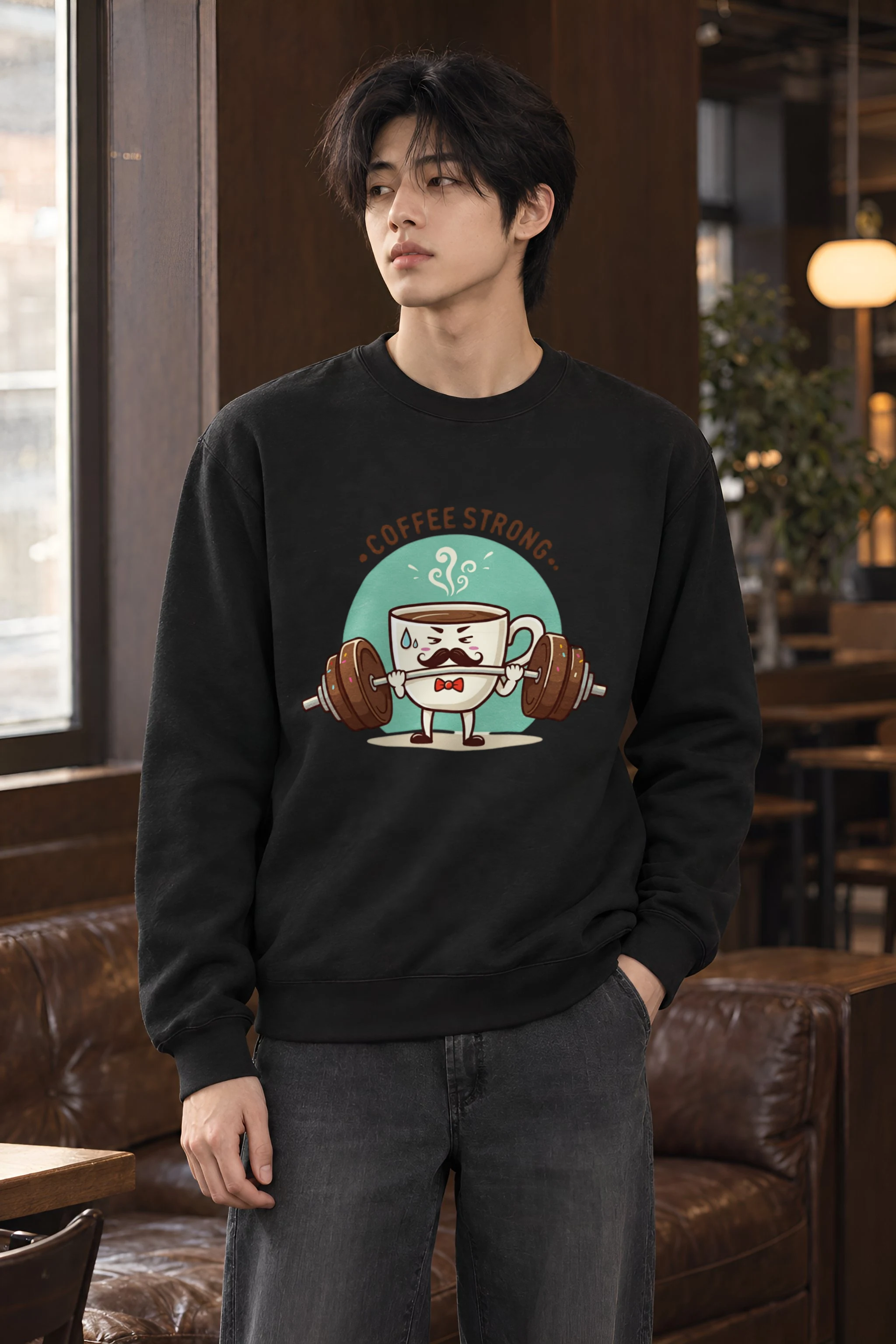 "Coffee Strong" Heavy Blend Unisex Crewneck Sweatshirt