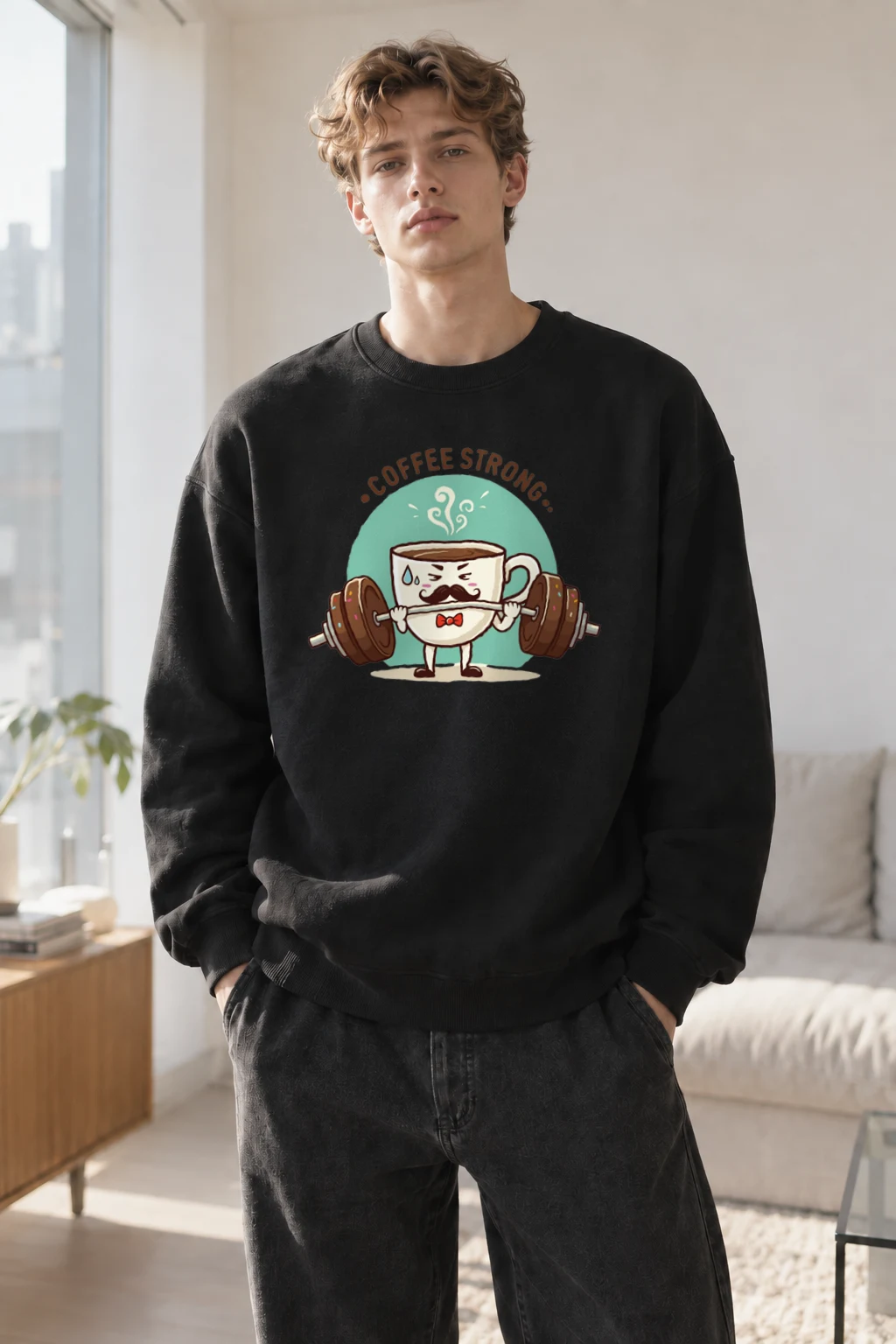 "Coffee Strong" Heavy Blend Unisex Crewneck Sweatshirt | Gildan 18000