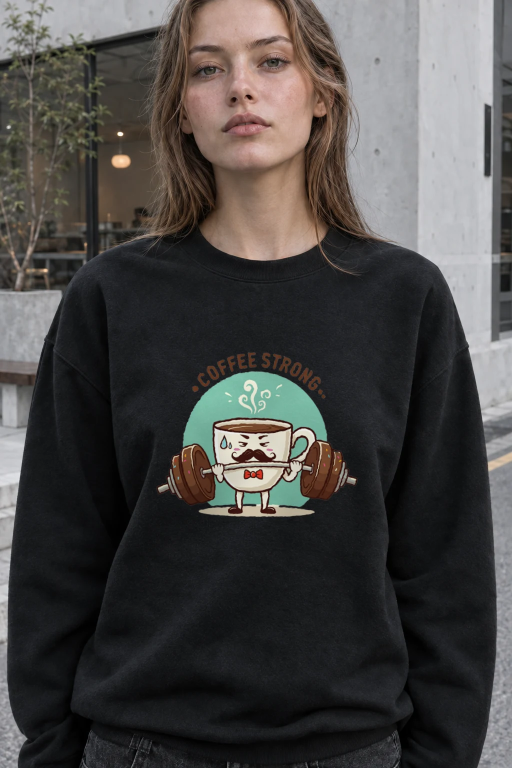"Coffee Strong" Heavy Blend Unisex Crewneck Sweatshirt | Gildan 18000