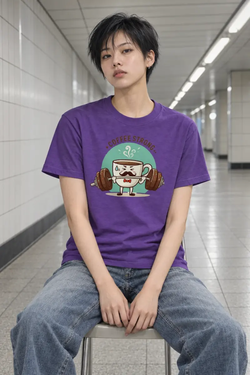 "Coffee Strong" Heavyweight Unisex Crewneck T-shirt
