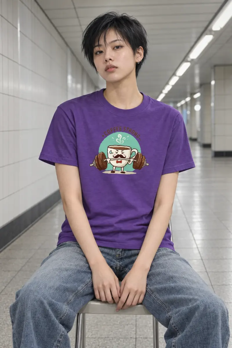 "Coffee Strong" Heavyweight Unisex Crewneck T-shirt | Gildan 5000