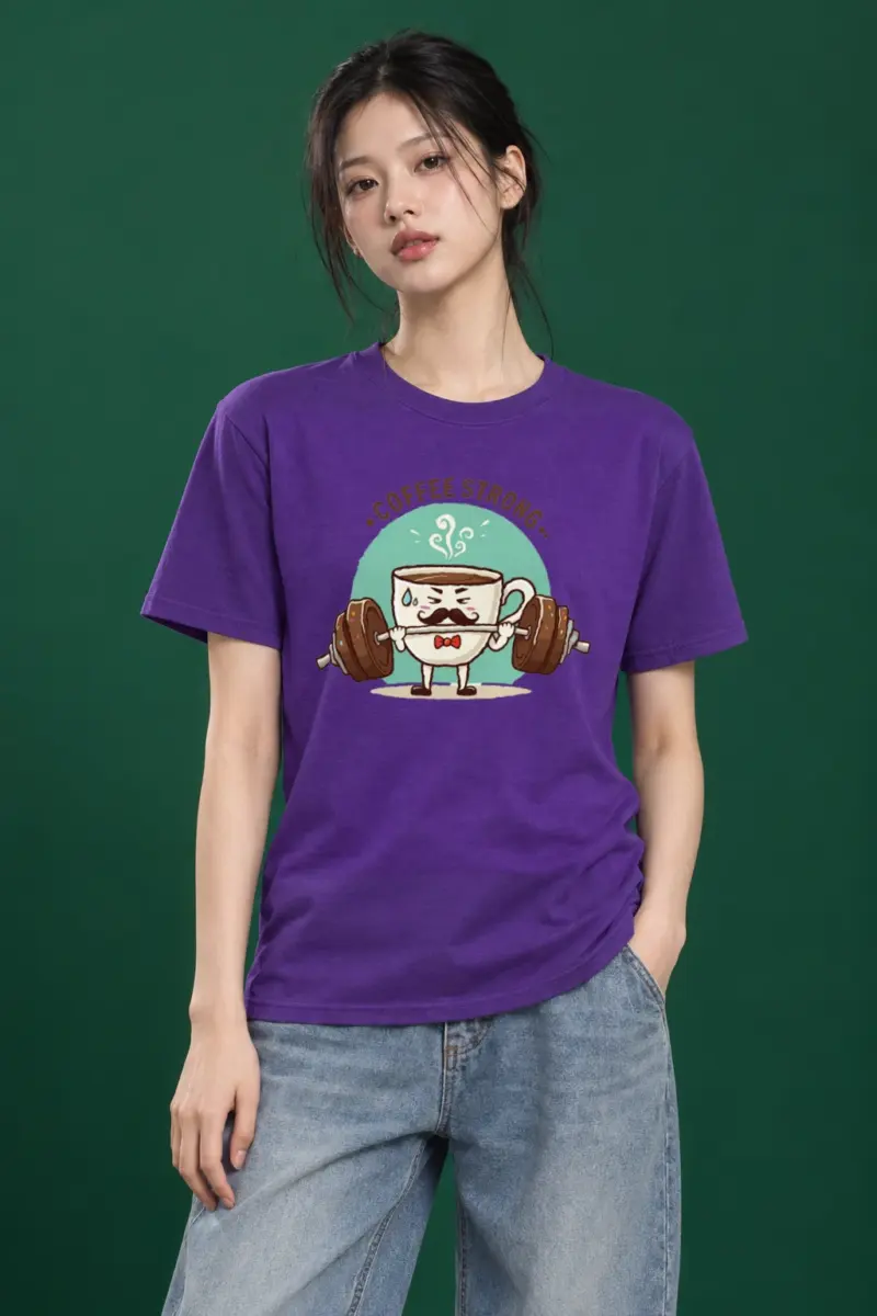 "Coffee Strong" Heavyweight Unisex Crewneck T-shirt