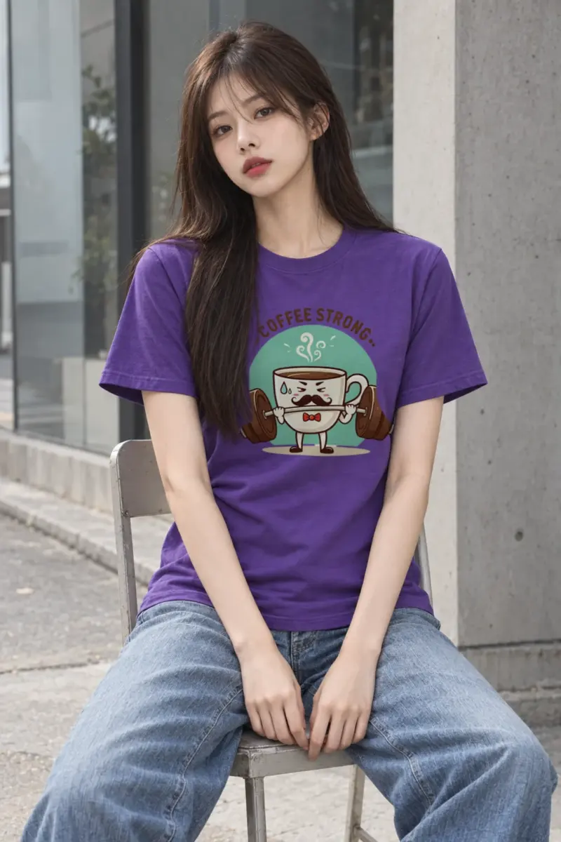 "Coffee Strong" Heavyweight Unisex Crewneck T-shirt