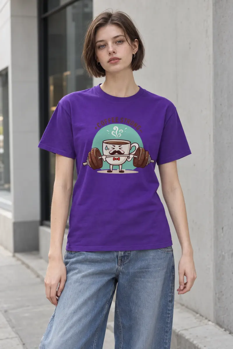 "Coffee Strong" Heavyweight Unisex Crewneck T-shirt