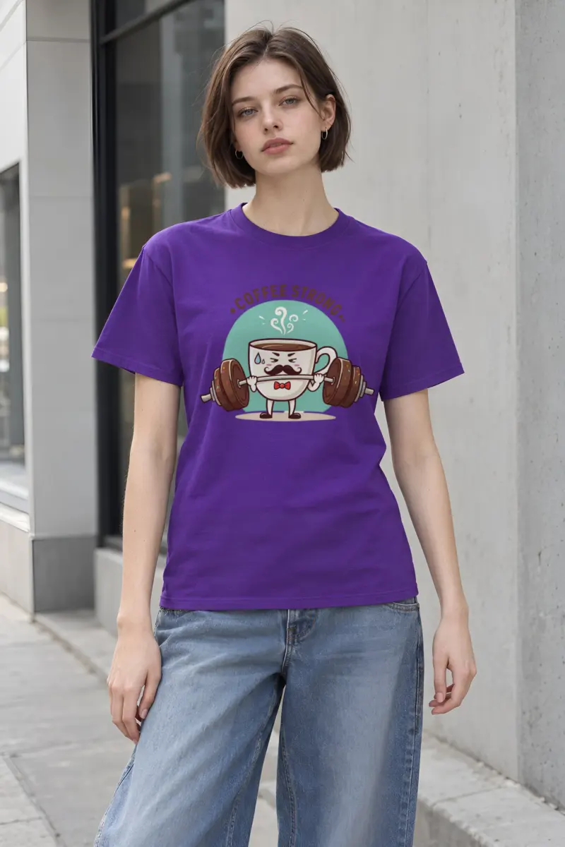 "Coffee Strong" Heavyweight Unisex Crewneck T-shirt