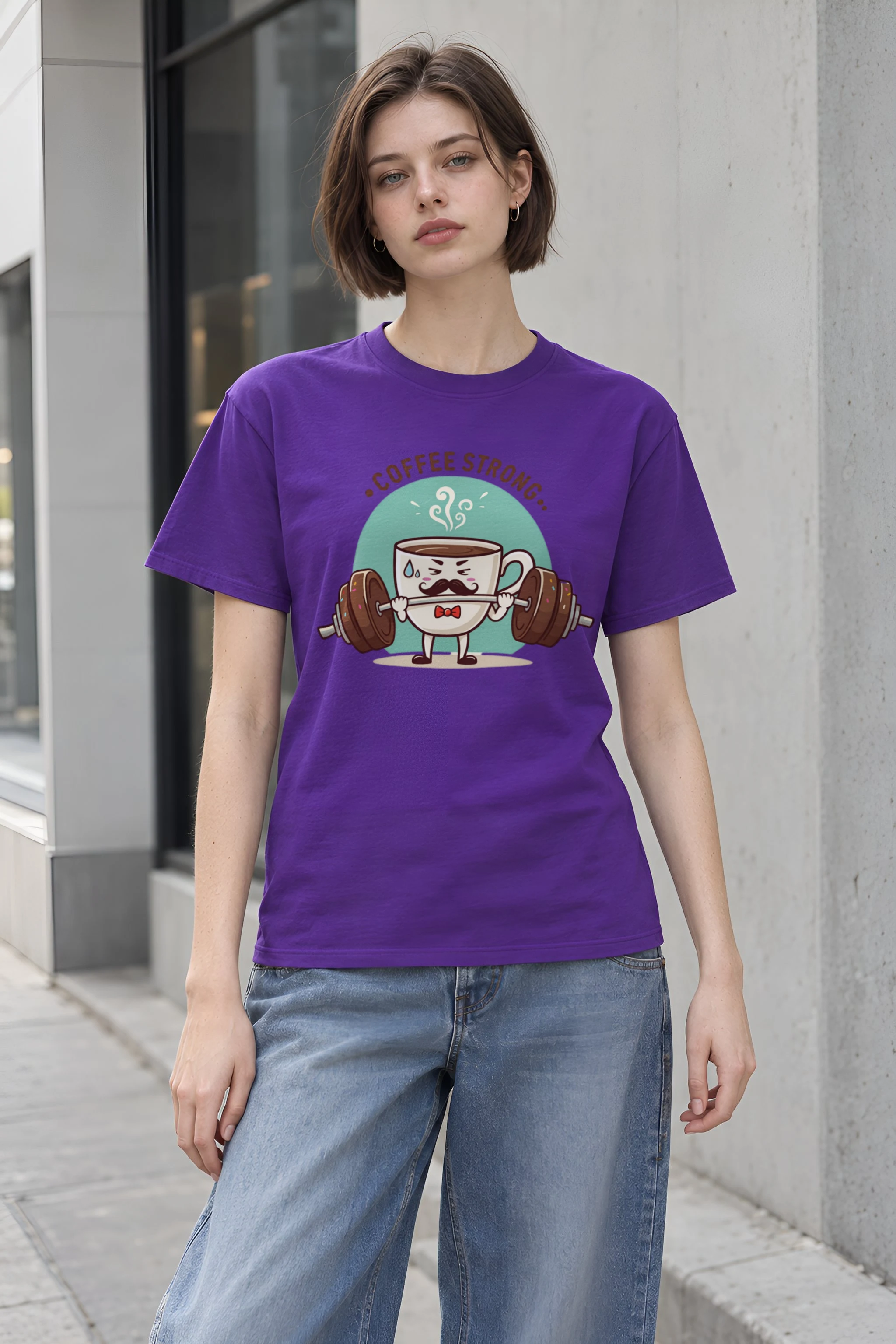 "Coffee Strong" Heavyweight Unisex Crewneck T-shirt