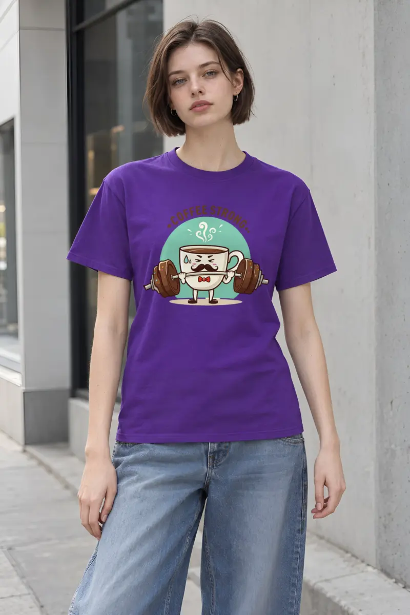 "Coffee Strong" Heavyweight Unisex Crewneck T-shirt