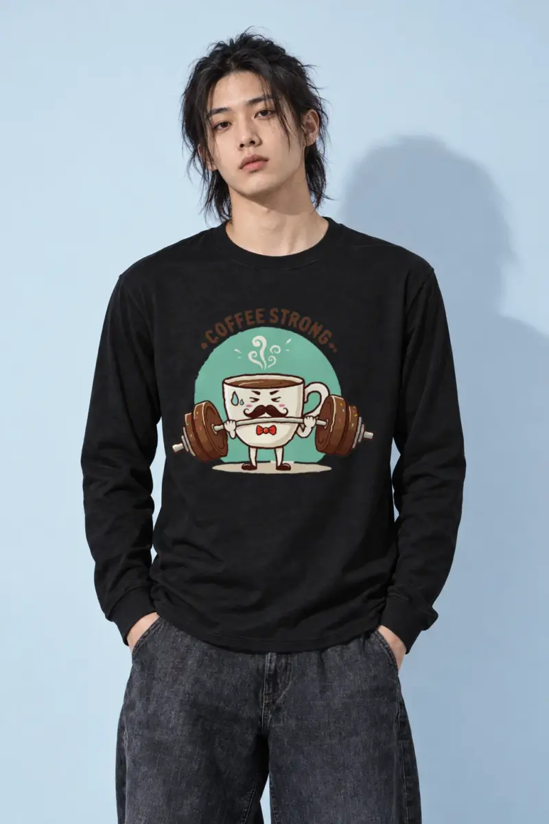 "Coffee Strong" Unisex Longsleeve T-shirt | Gildan 2400
