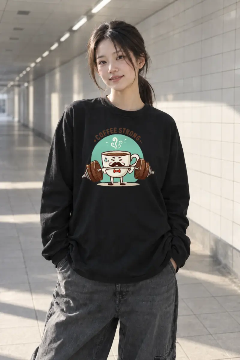 “Coffee Strong” Unisex Longsleeve T-shirt | Gildan 2400