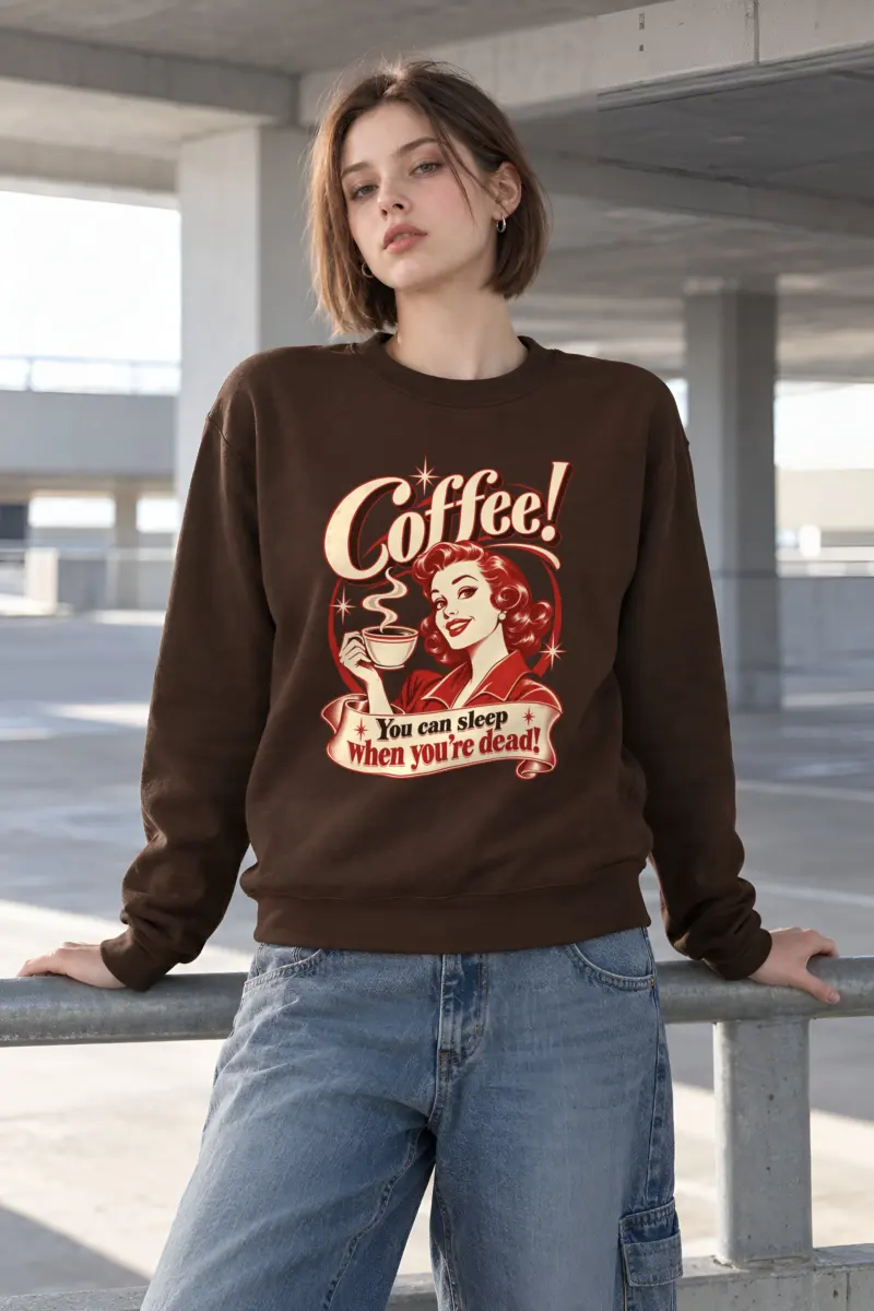 "Coffee When Dead" Heavy Blend Unisex Crewneck Sweatshirt