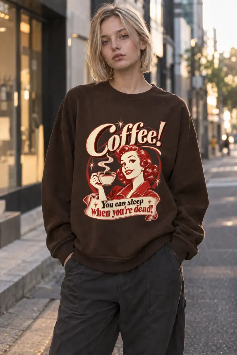 "Coffee When Dead" Heavy Blend Unisex Crewneck Sweatshirt | Gildan 18000