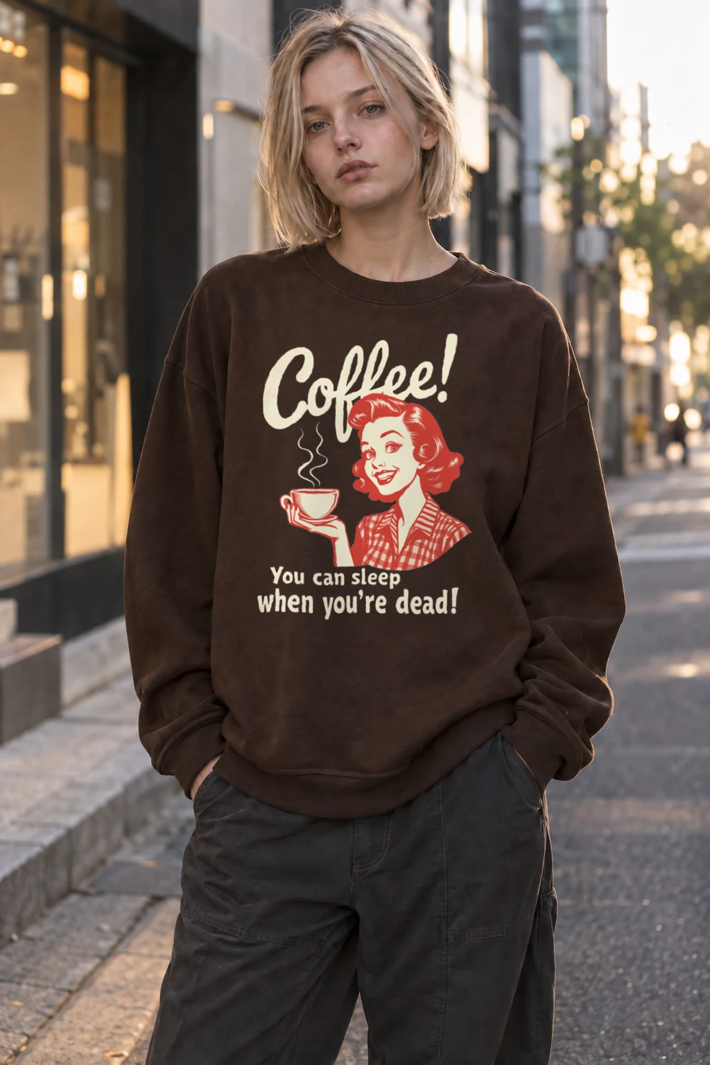 "Coffee When Dead" Heavy Blend Unisex Crewneck Sweatshirt | Gildan 18000