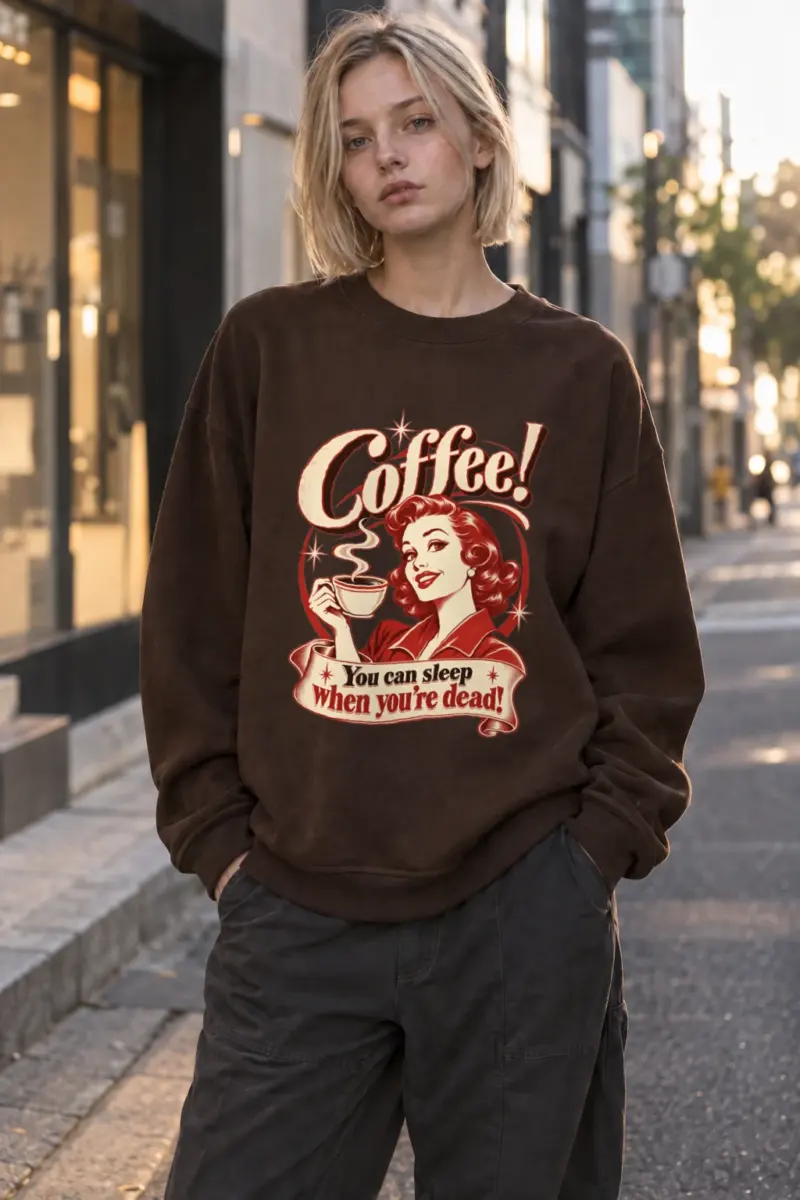 "Coffee When Dead" Heavy Blend Unisex Crewneck Sweatshirt | Gildan 18000